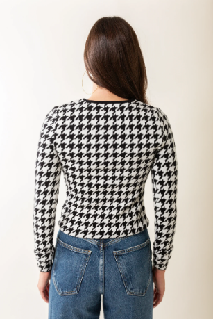 Tippi Top in Houndstooth Knit - Scout and Molly's Columbia